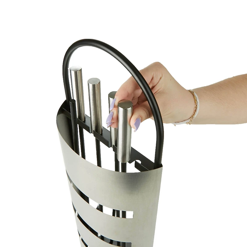 Mind Reader 4 Piece Fireplace Iron Steel Tool Set