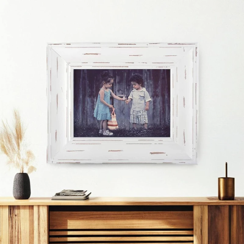 DII® White Distressed 4" x 6" Picture Frame