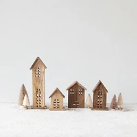 Hello Honey® Natural Carved Mango Wood House Set