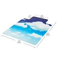 Mind Reader 9-to-5 Collection Blue Head in the Clouds Art Office Chair Mat with Lip