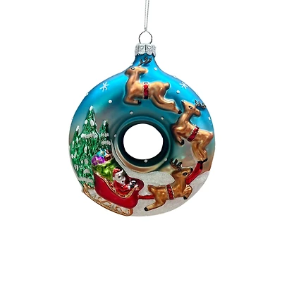 4.5" Reindeer Wreath Glass Ornament by Ashland®