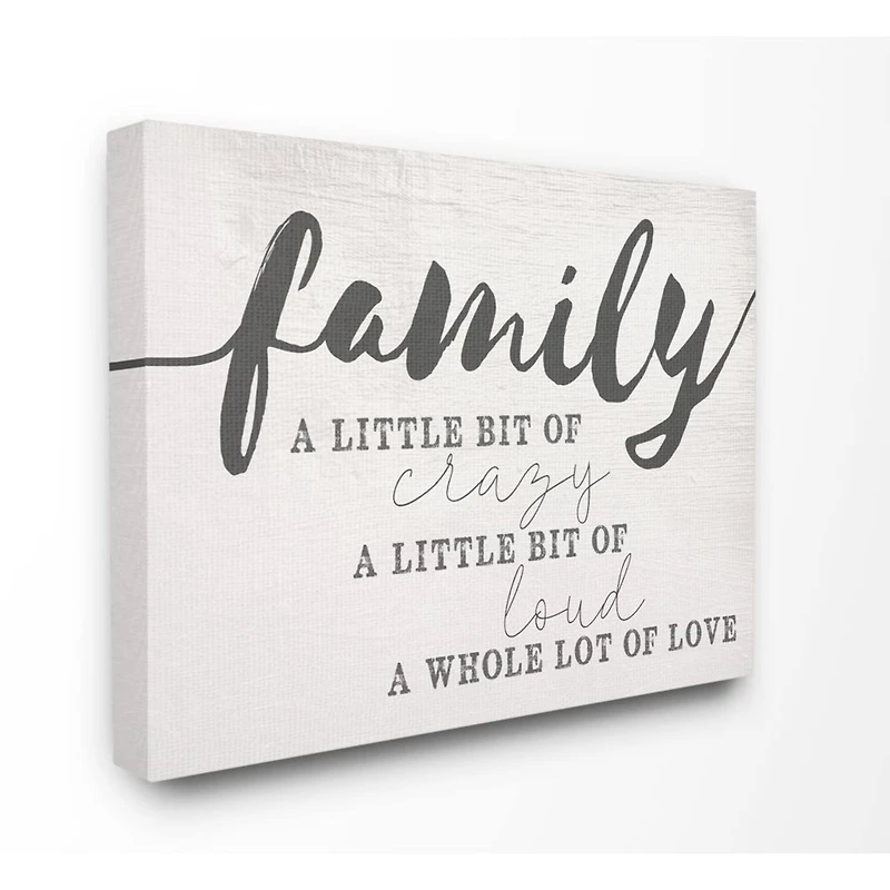 Stupell Industries Family Crazy Loud Love Canvas Wall Art