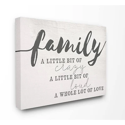 Stupell Industries Family Crazy Loud Love Canvas Wall Art