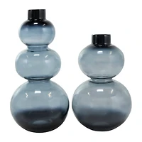 Black Ombre Bubble Glass Vase Set