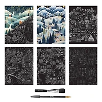 Brea Reese™ 9" x 12" Winter Village Scratch Art Paper Pad