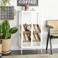 White Metal Farmhouse Standing Wine Rack 41" x 21" x 14"