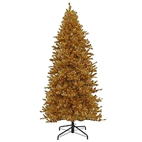 9ft. Pre-Lit True Gold Metallic Artificial Christmas Tree, White LED Lights