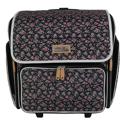 Everything Mary Floral Deluxe Collapsible Rolling Craft Bag
