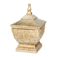 12" Gold Square Traditional Decorative Jar