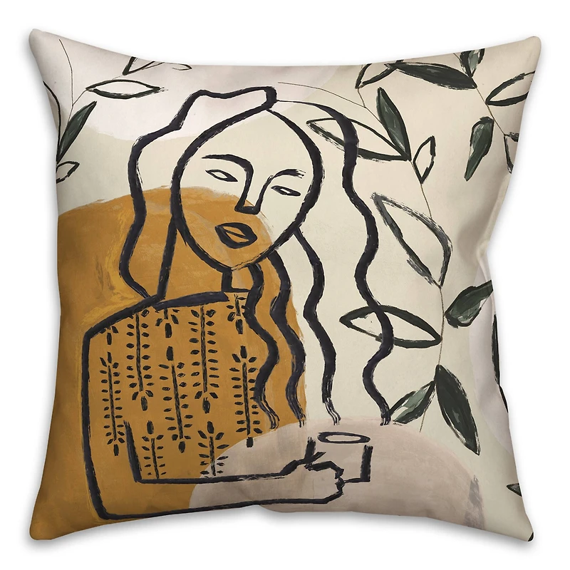 Earthy Abstract Figure II 18" x 18" Throw Pillow