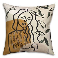 Earthy Abstract Figure II 18" x 18" Throw Pillow