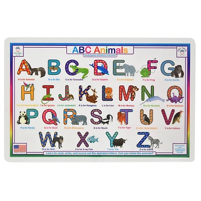 Tot Talk ABC Animals Placemat