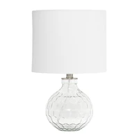 Lalia Home 18" Clear Honeycomb Glass Table Lamp with White Shade