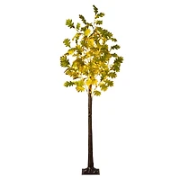 5ft. Pre-Lit Green Autumn Oak Artificial Fall Tree with 200 Warm White LED Lights