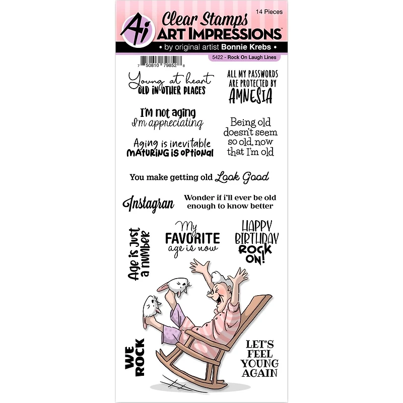 Art Impressions™ Laugh Lines Rock On Clear Stamps