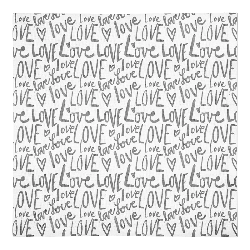 Love Typography 10" x 10" Cotton Twill Napkin