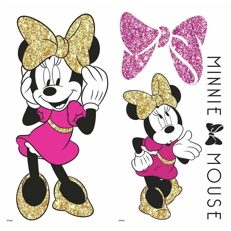 RoomMates Disney® Minnie Mouse Peel & Stick Glitter Wall Decals