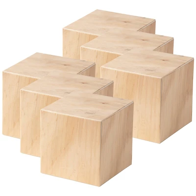 6 Pack: 3" Wood Square Block by Make Market®