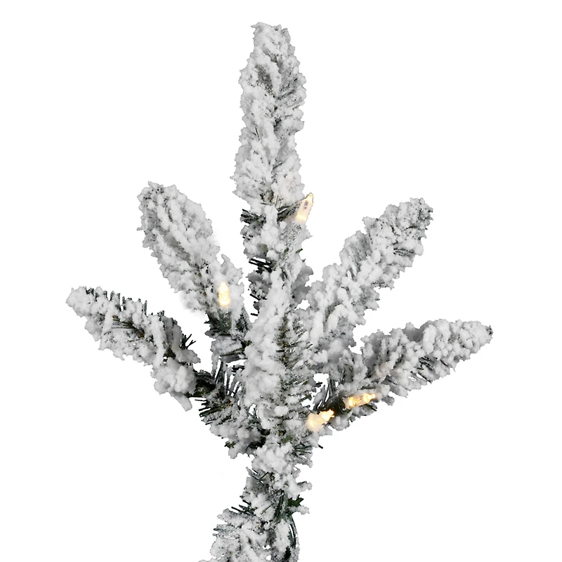 7.5ft. Pre-Lit Flocked Utica Fir Artificial Christmas Tree, Pure White LED Lights