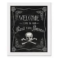 Come in & Rest Your Bones White Framed Print Wall Art