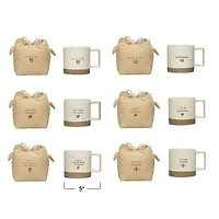 Hello Honey® 12oz. Stoneware Mug Set with Saying on Printed Drawstring Bag