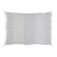 Hello Honey® Cream & Natural Stripes & Fringe Woven Linen Throw Blanket