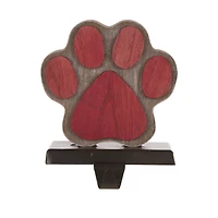 Glitzhome® 6.3" Red & Brown Paw Stocking Holder
