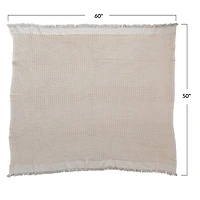 Hello Honey® Waffle Weave Cotton Throw Blanket with Fringe
