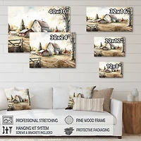 Designart 'Beautiful Barn In Spring II' Farmhouse / Country Framed Canvas Wall Art