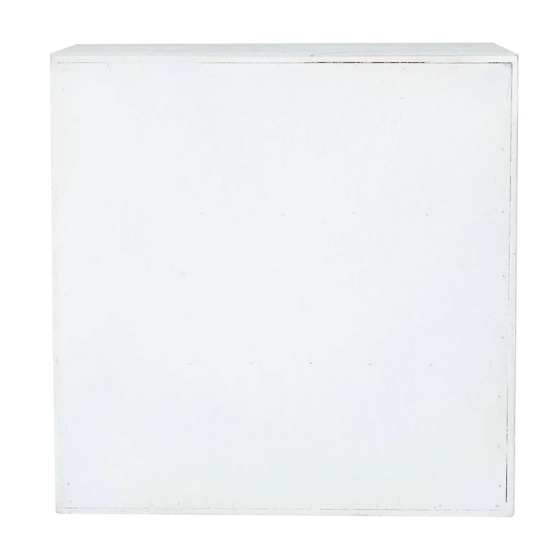 White Wood Traditional Tic Tac Toe Cabinet, 11" x 11" x 9"