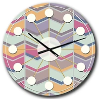Designart Abstract Retro Geometrical Design X Mid-Century Modern Wall Clock