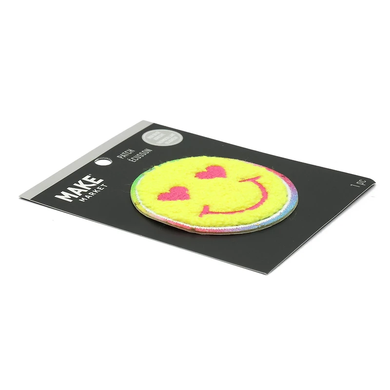 Iron-On & Adhesive Smiley Face Embroidered Patch by Make Market®