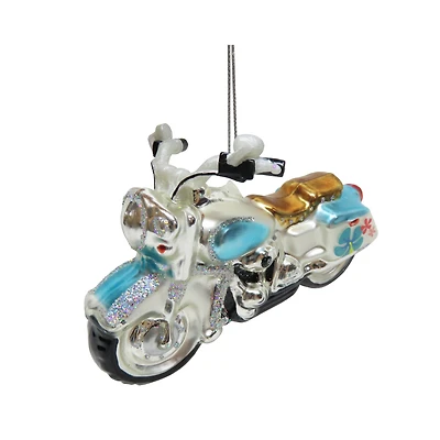 5" Beach Motorcycle Glass Ornament by Ashland®