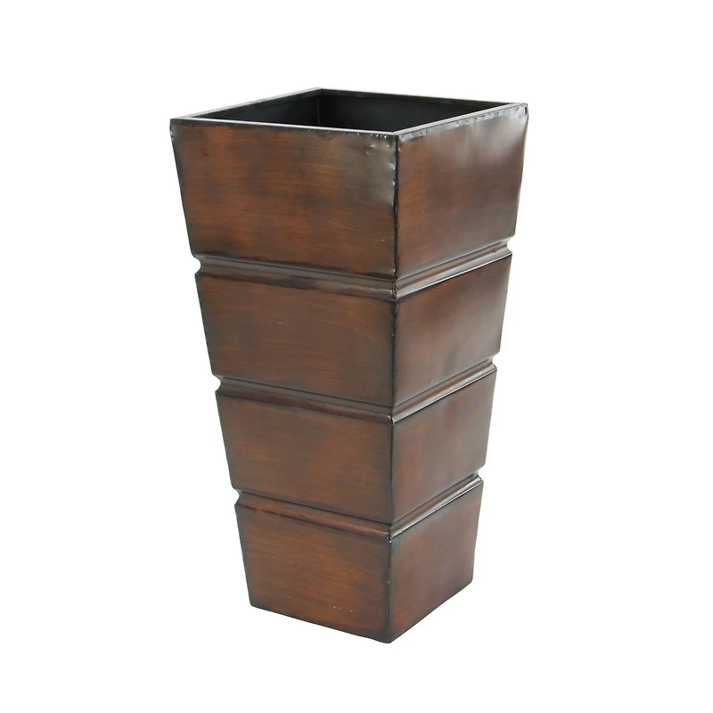 Brown Metal Rustic Planter Set