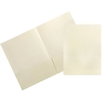 JAM Paper Ivory Metallic Handmade Folders, 100ct.