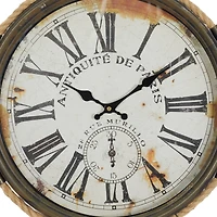 White Coastal Metal Wall Clock
