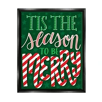 Stupell Industries Tis The Season To Be Merry Patterned Framed Floater Canvas Wall Art
