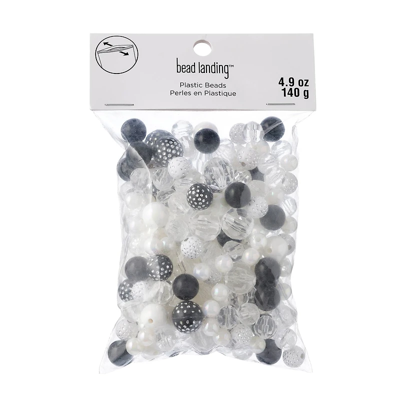 Mixed Black, Clear & White Craft Beads By Bead Landing™