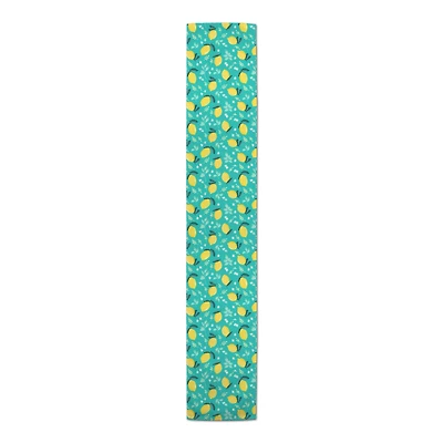 Lemons On Teal Indoor/Outdoor Table Runner