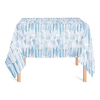 58" Blue Watercolor Hatch Pattern Tablecloth