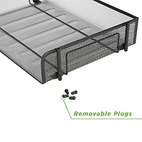 Mind Reader 2 Pack Black Stackable Metal Mesh Organizer