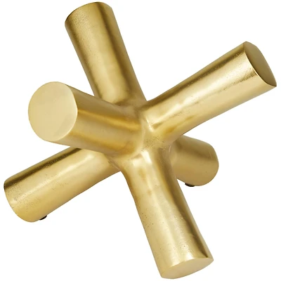 10" Gold Aluminum Jack Abstract Sculpture