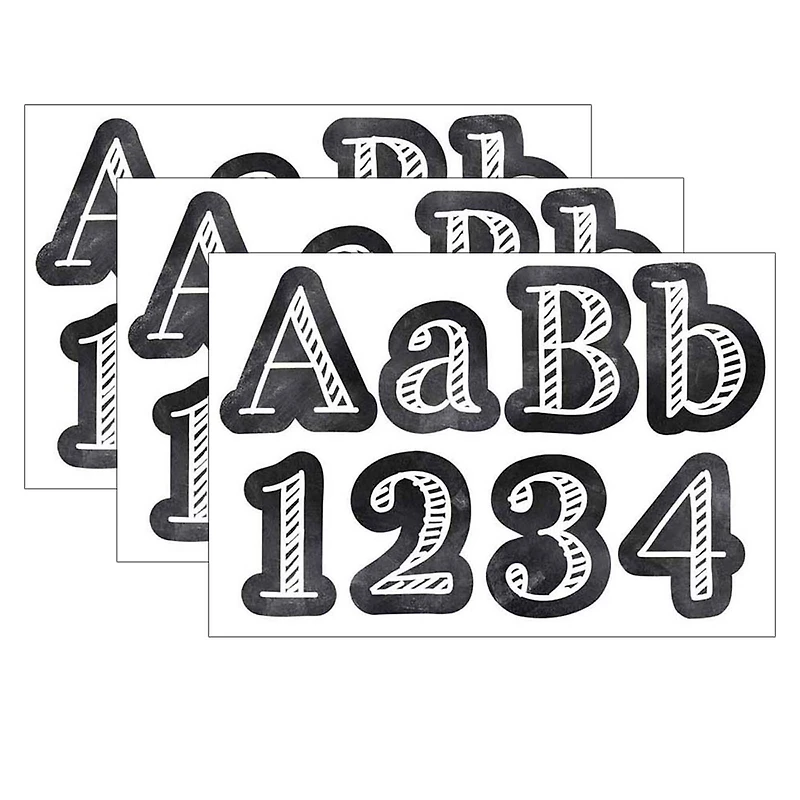 Creative Teaching Press Chalk It Up! Chalkboard 4" Designer Letters, 3 Packs of 211