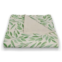 Green Leaf Pattern Fleece Blanket