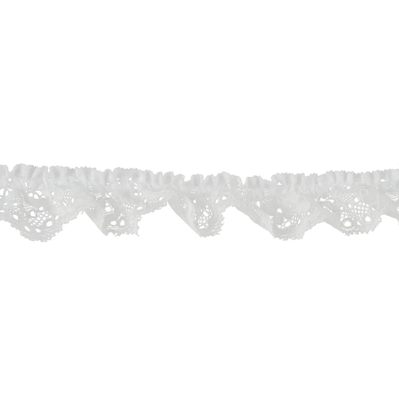 1.1" White Pleated Lace Trim by Celebrate It®