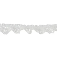 1.1" White Pleated Lace Trim by Celebrate It®