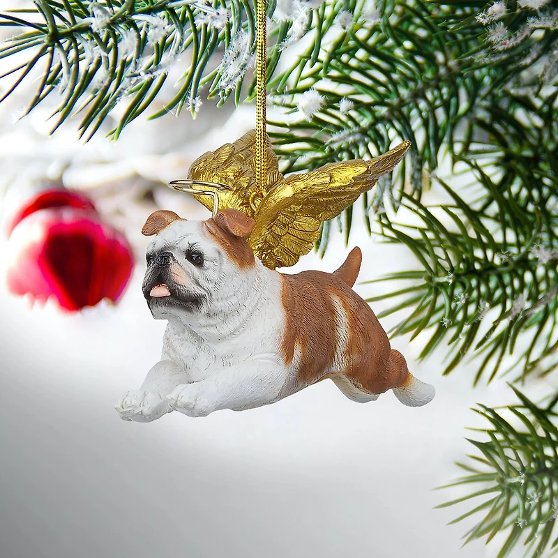 Design Toscano Honor the Pooch Bulldog Angel Ornament