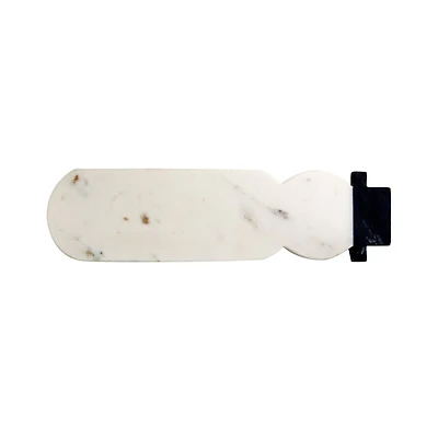 Hello Honey® 19" White & Black Marble Snowman Shaped Cheese & Cutting Board