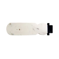 Hello Honey® 19" White & Black Marble Snowman Shaped Cheese & Cutting Board