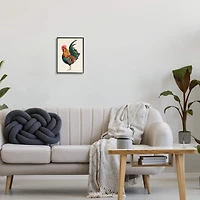 Stupell Industries Traditional Morning Rooster Illustration Elegant Bird Feathers Framed Wall Art